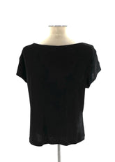 Womens Size 2 Chico's Travelers Shirt Black Stretchy Top With Silver Accessory - TheRealThreads